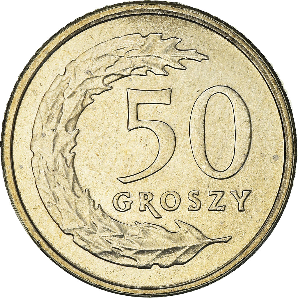 Coin, Poland, 50 Groszy, 1992, Warsaw, MS(63), Copper-nickel, KM:281
