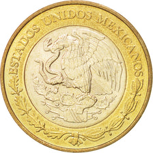 MEXICO, 10 Pesos, 2001, Mexico City, KM #636, MS(63), Bi-Metallic, 28, 10.37