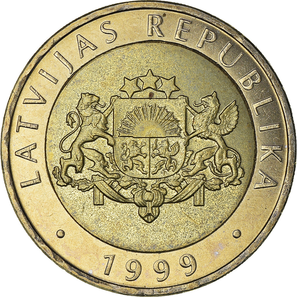 Coin, Latvia, 2 Lati, 1999, MS(63), Bi-Metallic, KM:38