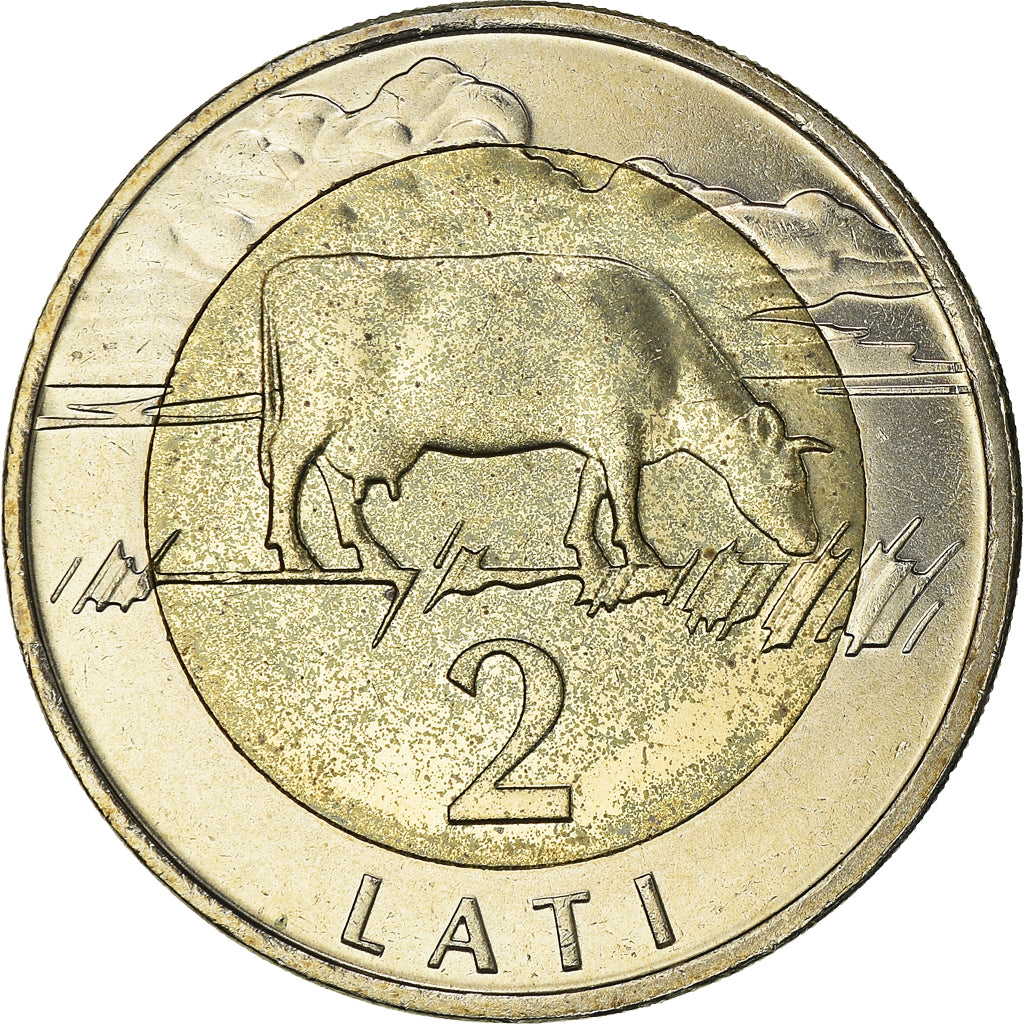 Coin, Latvia, 2 Lati, 1999, MS(63), Bi-Metallic, KM:38