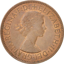 GREAT BRITAIN, 1/2 Penny, 1957, KM #896, AU(55-58), Bronze, 25.44, 5.57