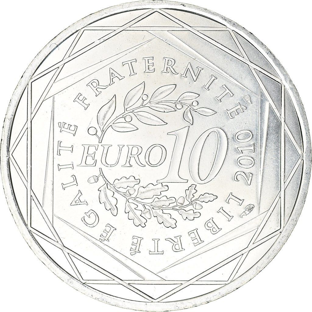 France, 10 Euro, Pays de la Loire, 2010, MS(63), Silver
