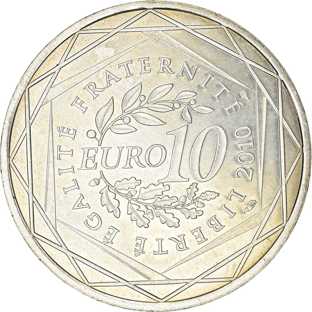France, 10 Euro, Bretagne, 2010, MS(63), Silver