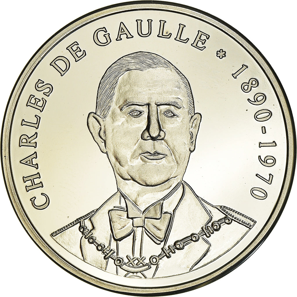 France, Medal, Charles De Gaulle, History, MS(65-70), Copper Plated Silver