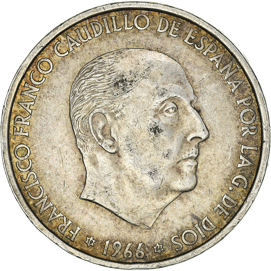 Coin, Spain, Caudillo and regent, 100 Pesetas, 1966, Madrid, VF(30-35), Silver