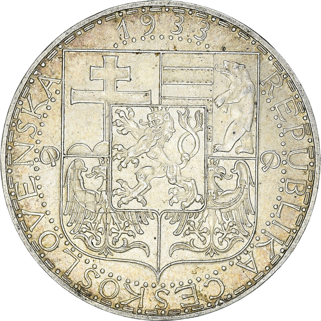 Münze, Tschechoslowakei, 20 Korun, 1933, SS, Silber, KM:17