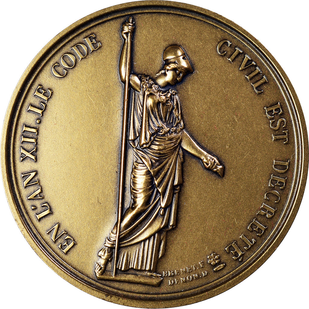 France, Medal, Napoléon Ier, En l'An XII, le Code Civil est Décrété, Denon