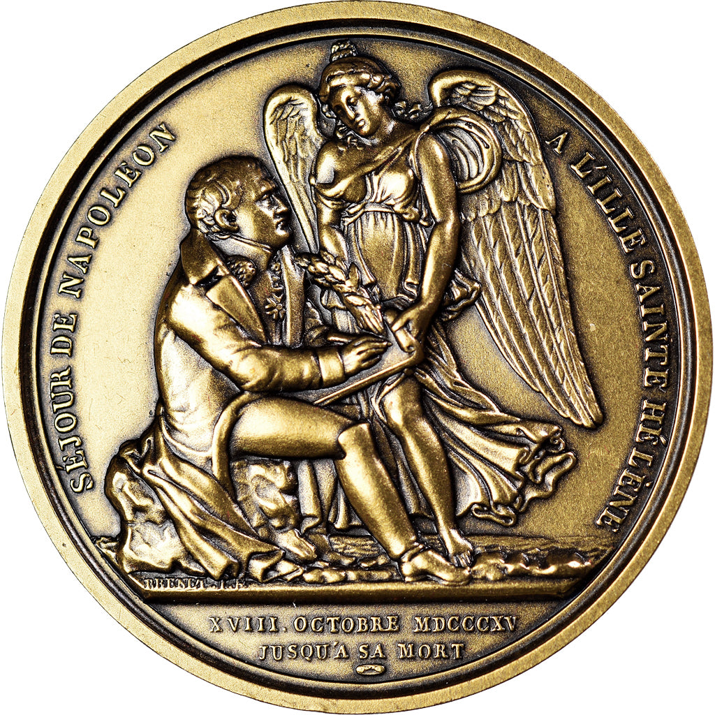 France, Medal, Napoléon Ier, Séjour à l'Ille St Hélène, Brenet, MS(65-70)