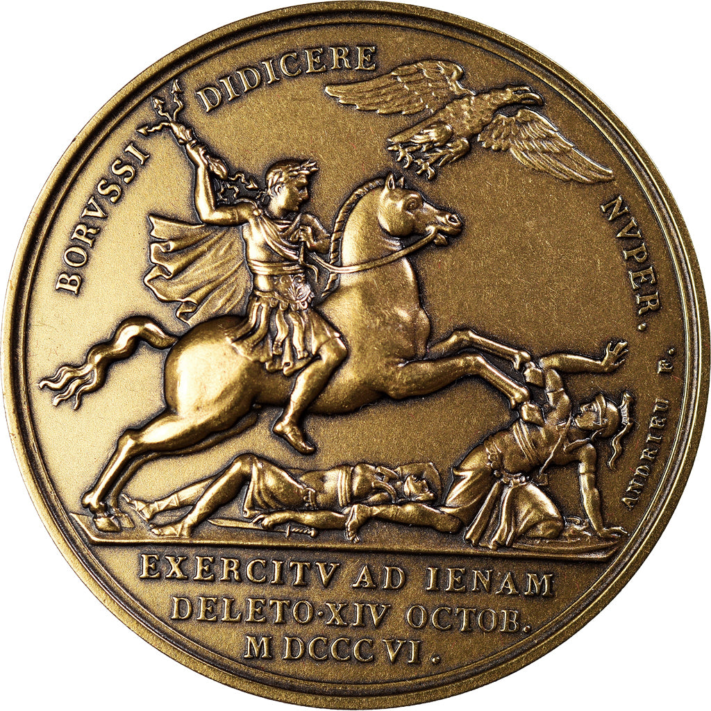 France, Medal, Napoléon Ier, Bataille d'Iena, Denon / Andrieu, MS(64), Bronze