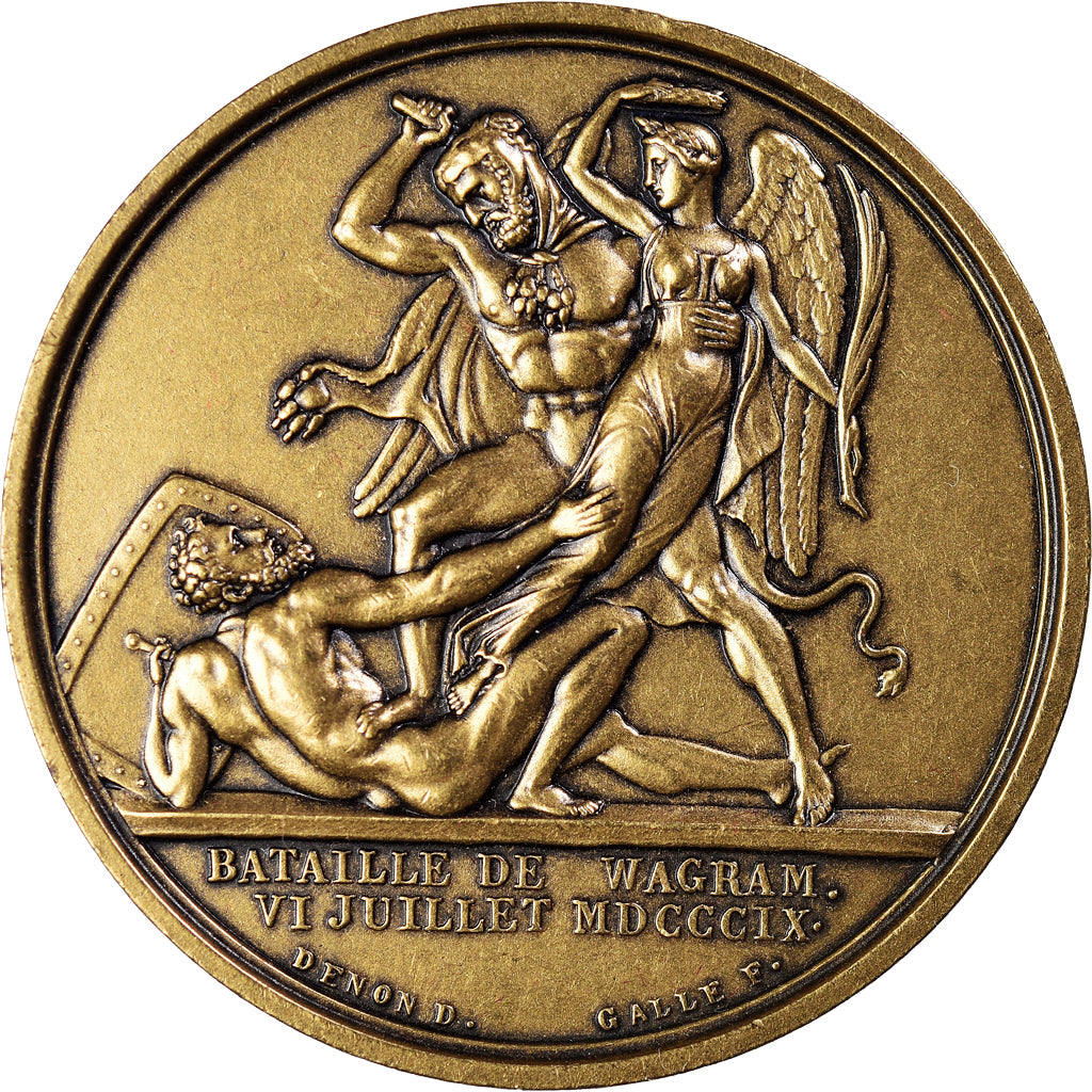 France, Medal, Napoléon, Bataille de Wagram, Denon, MS(64), Bronze
