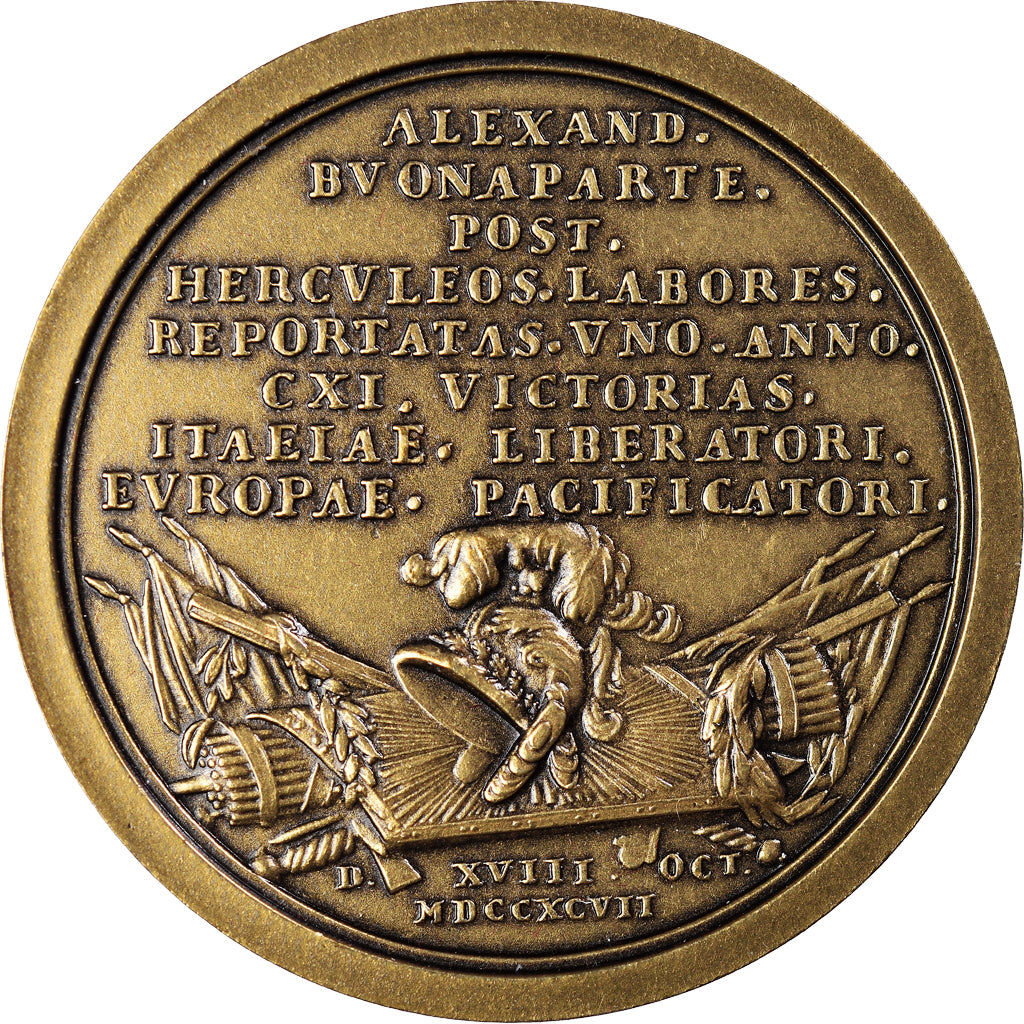 França, Medal, Napoléon Ier, Traité de Campo-Formio, Denon, MS(64), Bronze