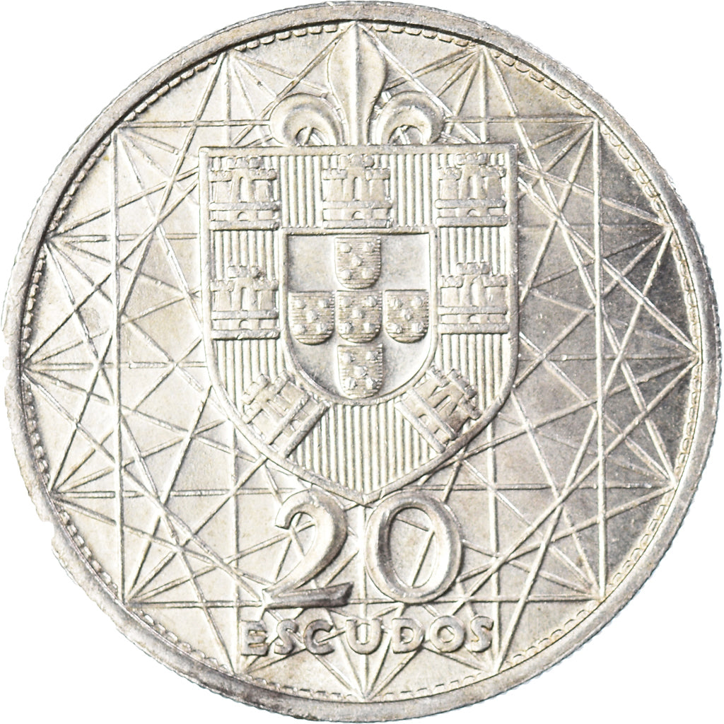Coin, Portugal, 20 Escudos, 1966, Lisbon, AU(55-58), Silver, KM:592