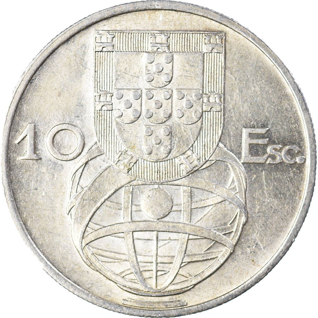 Coin, Portugal, 10 Escudos, 1955, AU(50-53), Silver, KM:586