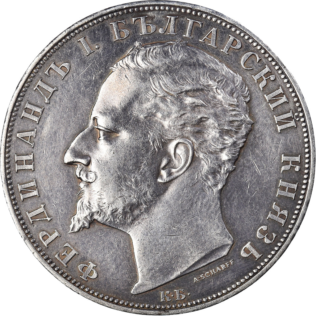 Coin, Bulgaria, Ferdinand I, 5 Leva, 1894, Kormoczbanya, Hungary, AU(55-58)