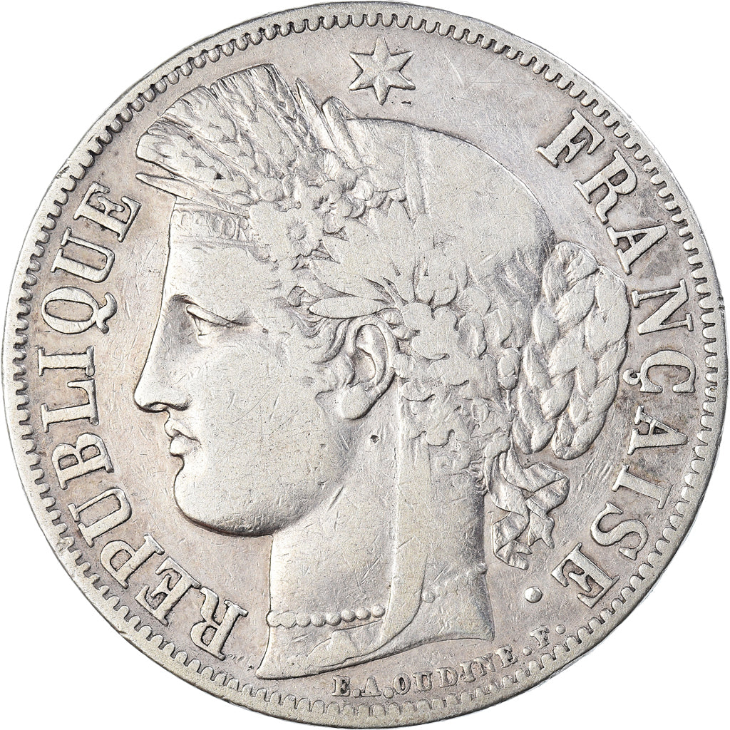 Coin, France, Cérès, 5 Francs, 1850, Paris, VF(30-35), Silver, KM:761.1