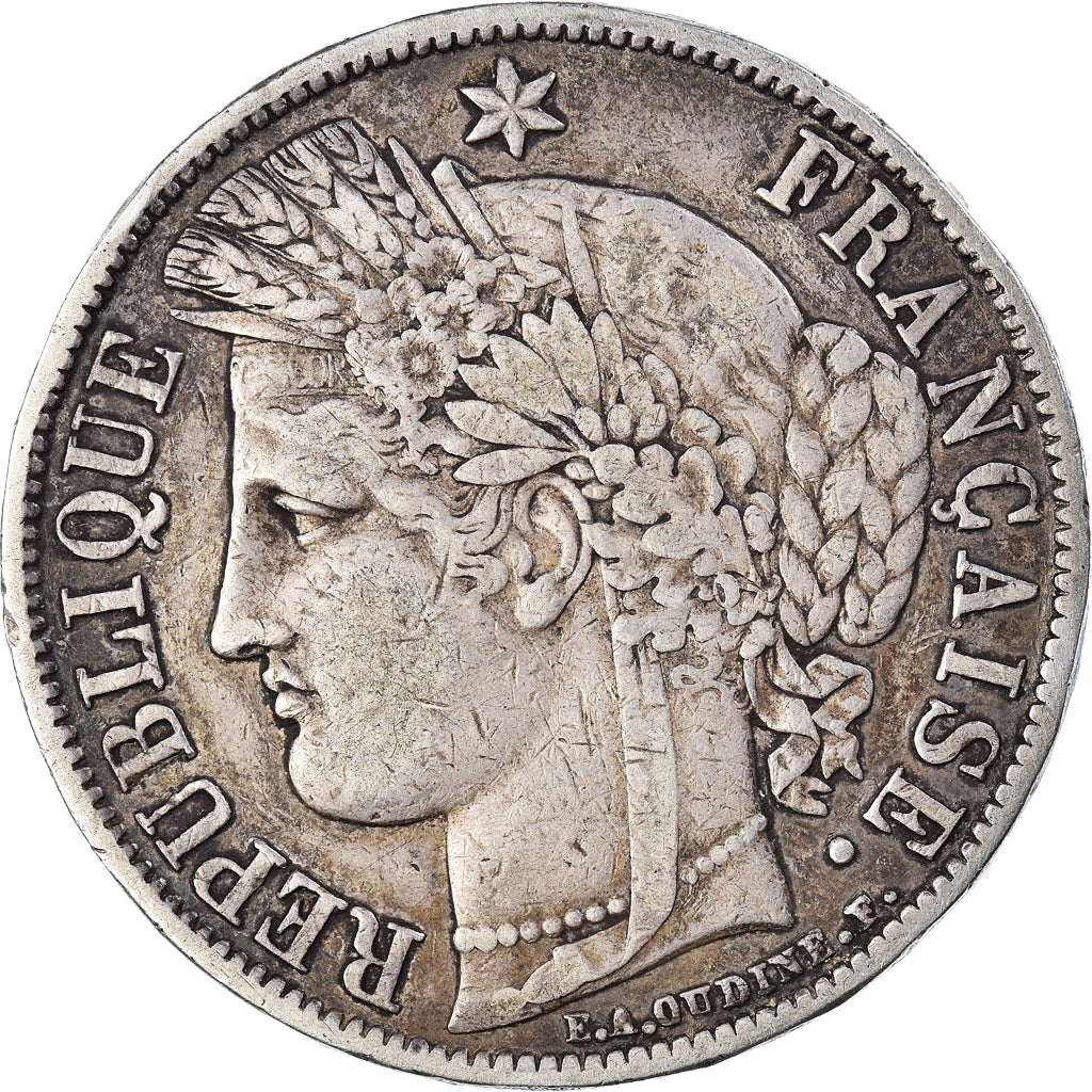 Moneta, Francja, Cérès, 5 Francs, 1851, Paris, EF(40-45), Srebro, KM:761.1
