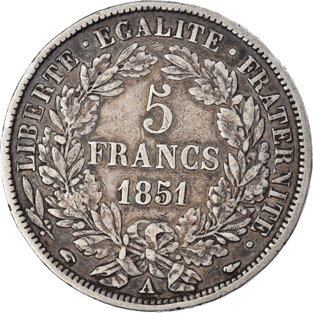 Moneta, Francja, Cérès, 5 Francs, 1851, Paris, EF(40-45), Srebro, KM:761.1