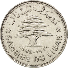 LEBANON, 50 Piastres, 1969, KM #28.1, MS(63), Nickel, 5.88