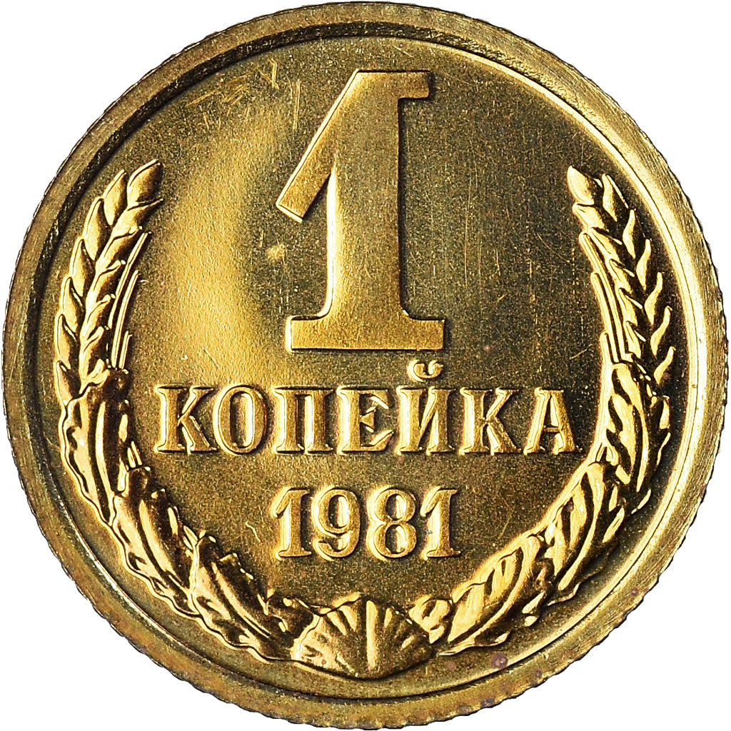 Coin, Russia, Kopek, 1981, Leningrad, MS(65-70), Brass, KM:126a