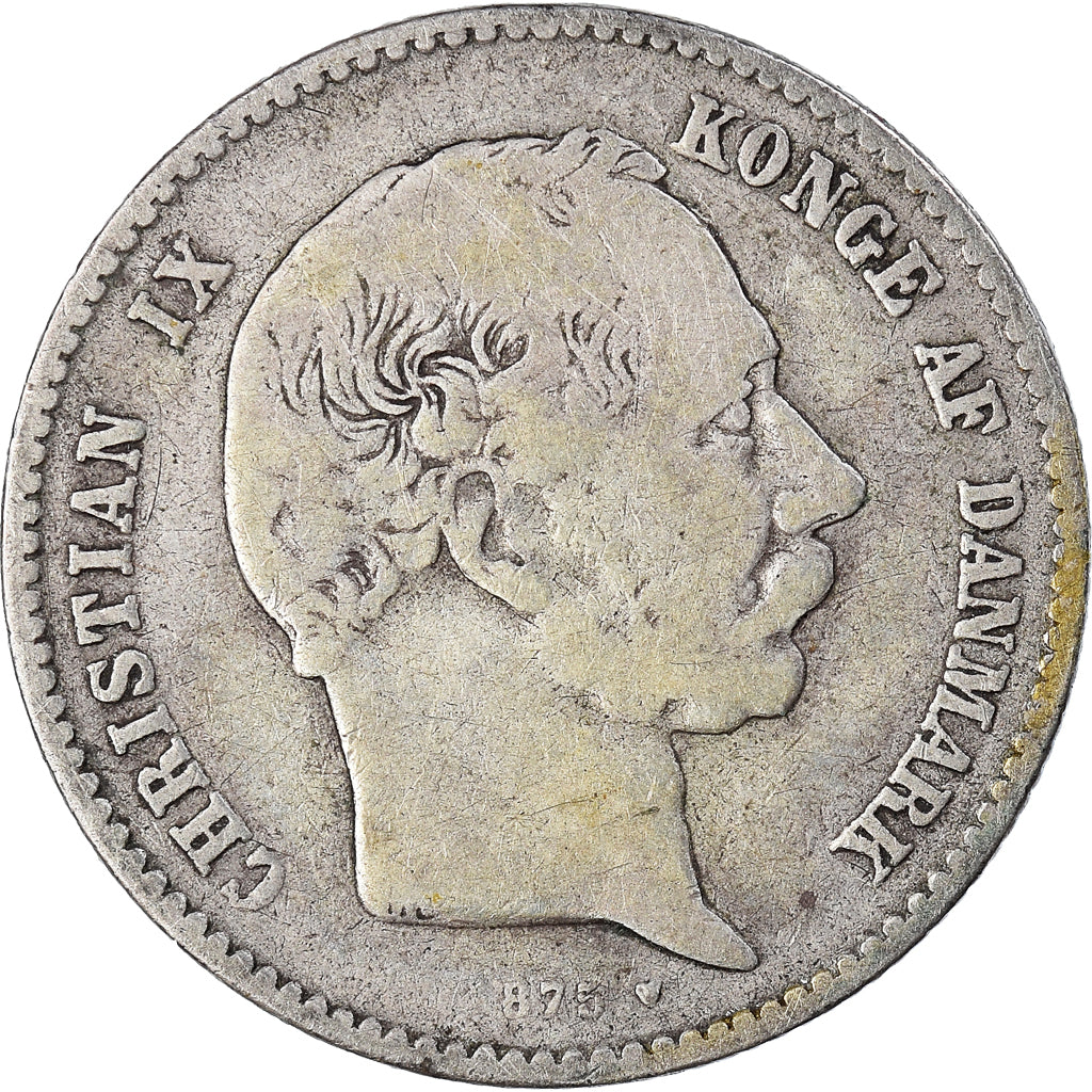 Coin, Denmark, Christian IX, Krone, 1875, Copenhagen, VF(30-35), Silver