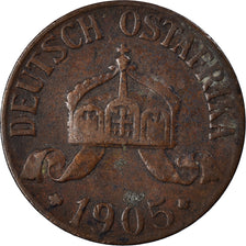 Coin, GERMAN EAST AFRICA, Wihelm II, Heller, 1905, Hambourg, EF(40-45), Bronze