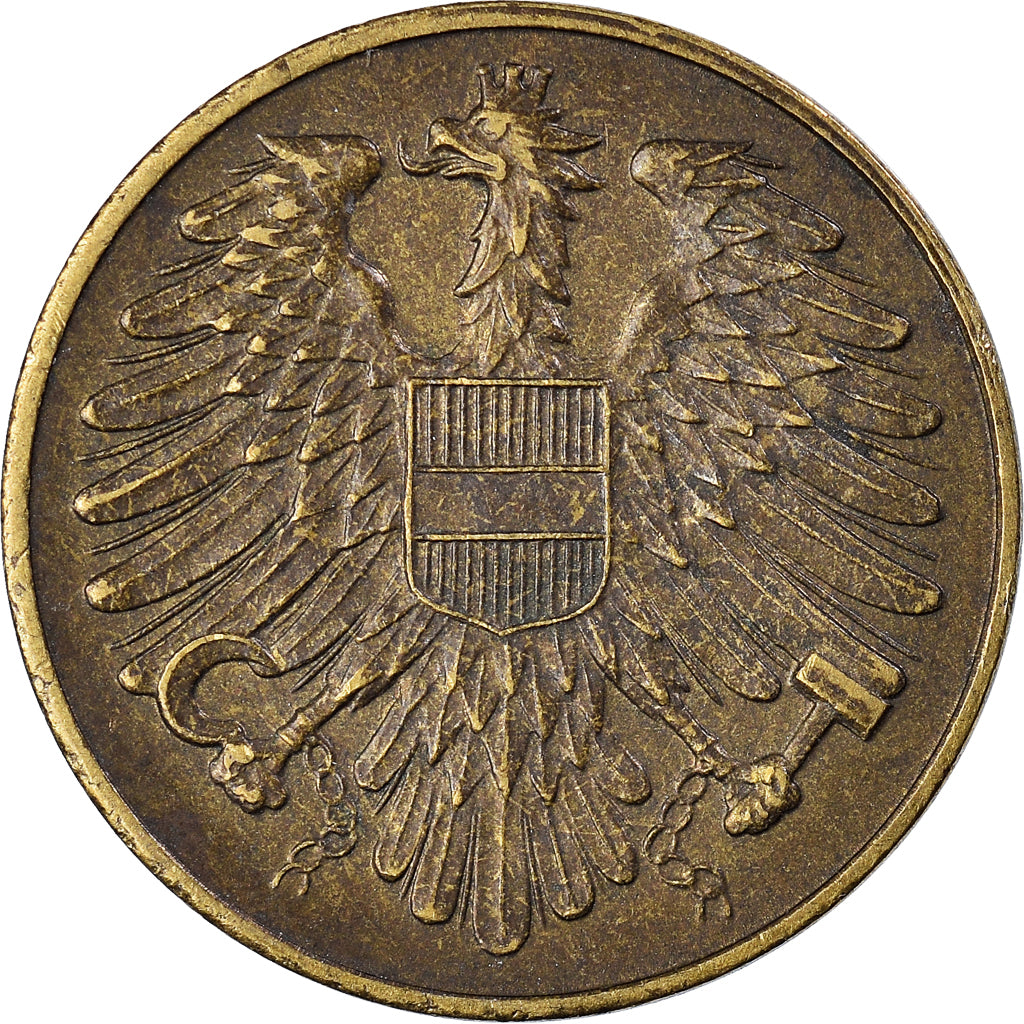 Coin, Austria, 20 Groschen, 1954, VF(30-35), Aluminum-Bronze, KM:2877