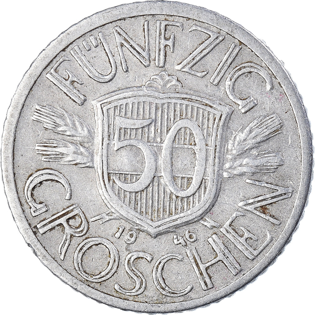 Coin, Austria, 50 Groschen, 1946, AU(50-53), Aluminum, KM:2870