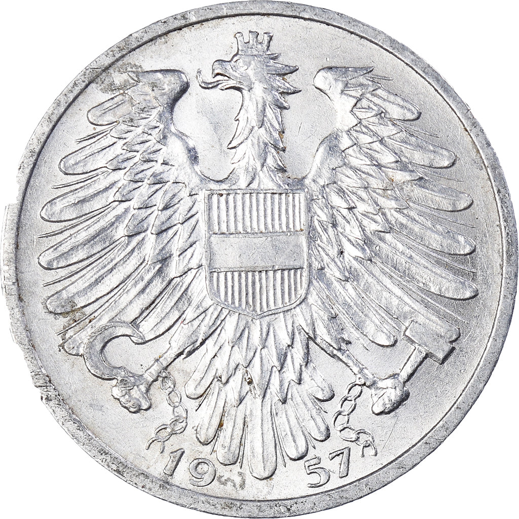 Coin, Austria, Schilling, 1957, AU(55-58), Aluminum, KM:2871