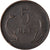 Moneda, Dinamarca, Christian IX, 5 Öre, 1874, Copenhagen, BC+, Bronce, KM:794.1