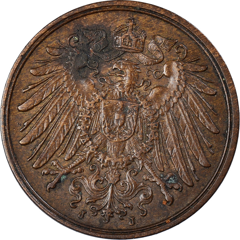Moneta, NIEMCY - IMPERIUM, Wilhelm II, 2 Pfennig, 1906, Hambourg, EF(40-45)
