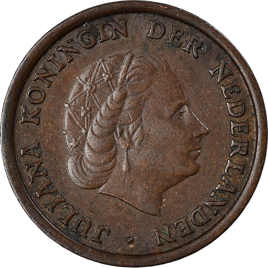Coin, Netherlands, Juliana, Cent, 1954, AU(50-53), Bronze, KM:180