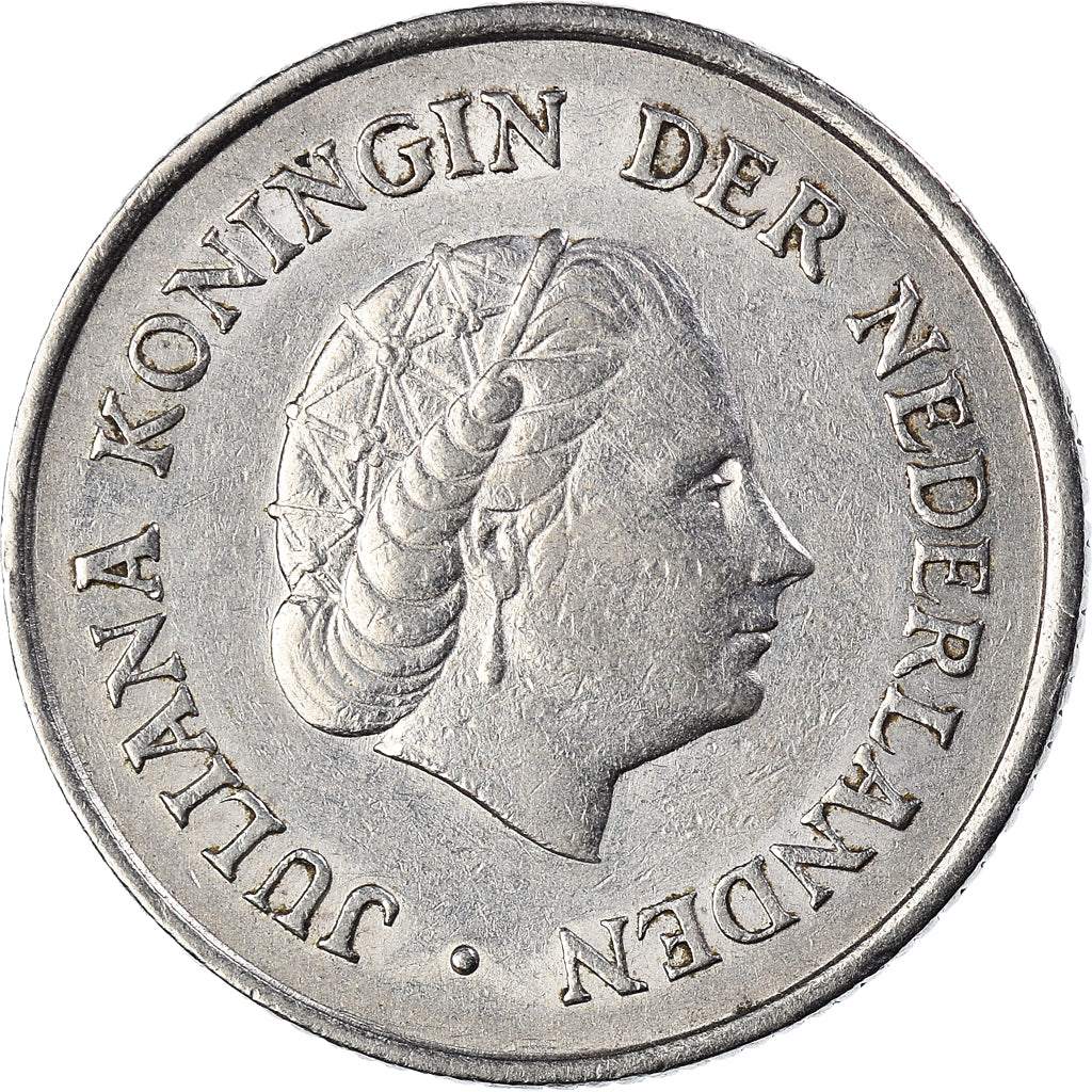 Munten, Nederland, Juliana, 25 Cents, 1961, ZF+, Nickel, KM:183