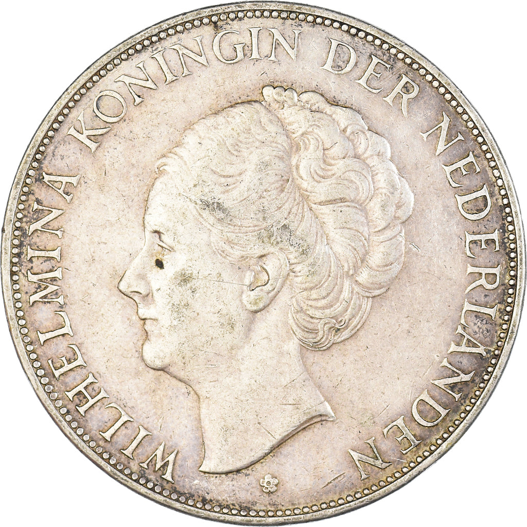 Coin, Netherlands, Wilhelmina I, 2-1/2 Gulden, 1938, AU(50-53), Silver, KM:165