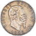 Coin, Italy, Vittorio Emanuele II, 5 Lire, 1876, Rome, EF(40-45), Silver, KM:8.4