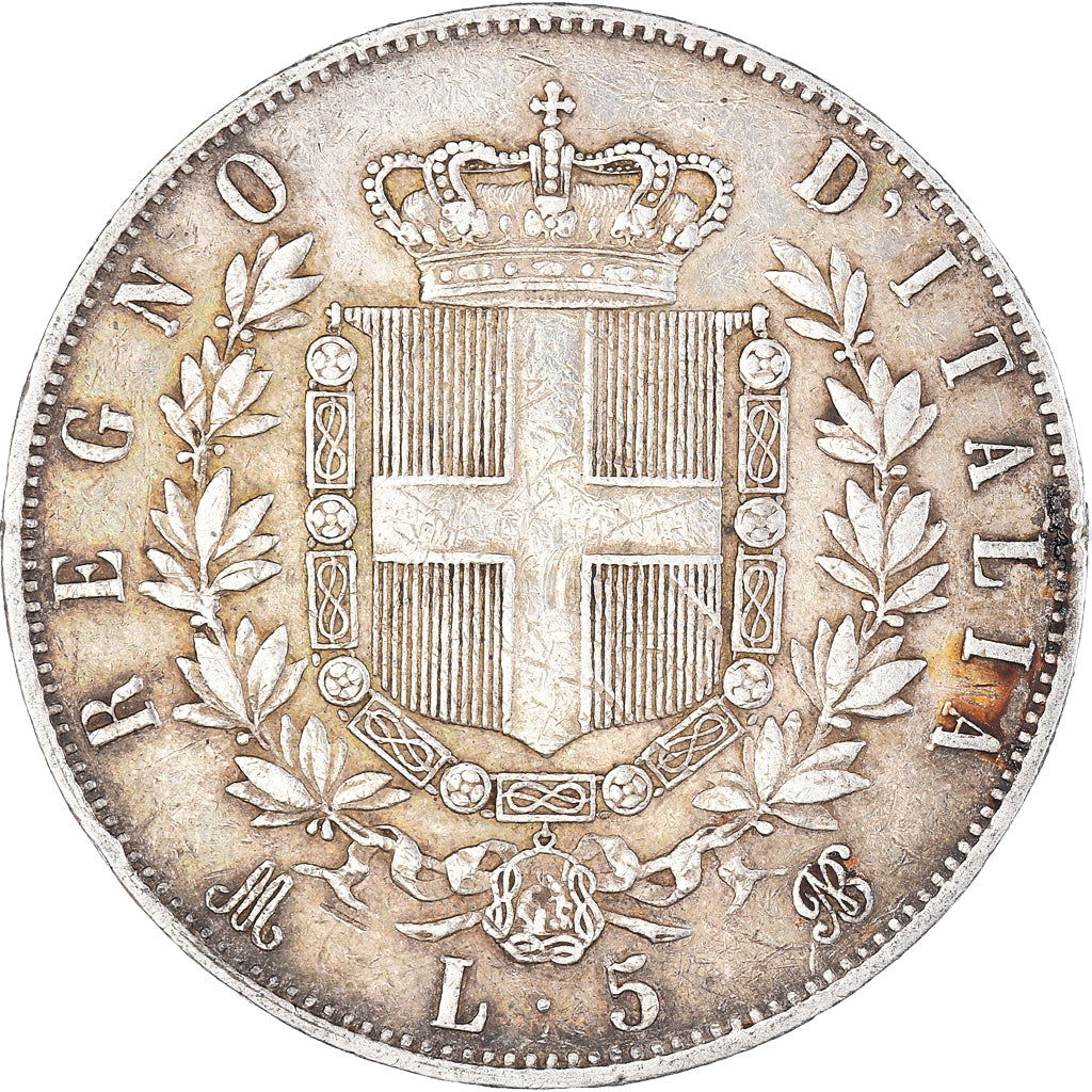 Moneta, Italia, Vittorio Emanuele II, 5 Lire, 1874, Milan, BB, Argento, KM:8.3