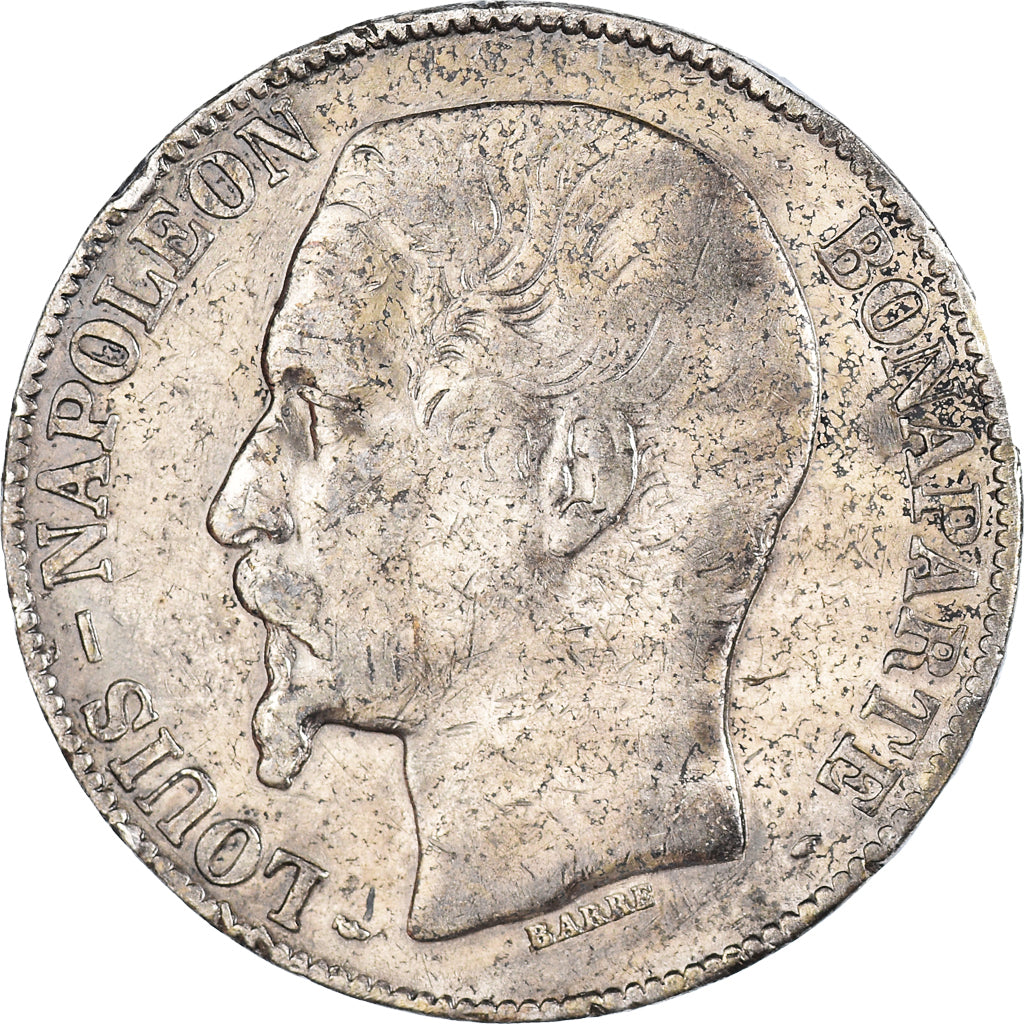 Moneda, Francia, Napoléon III, 5 Francs, 1852, Paris, BC+, Plata, KM:773.1