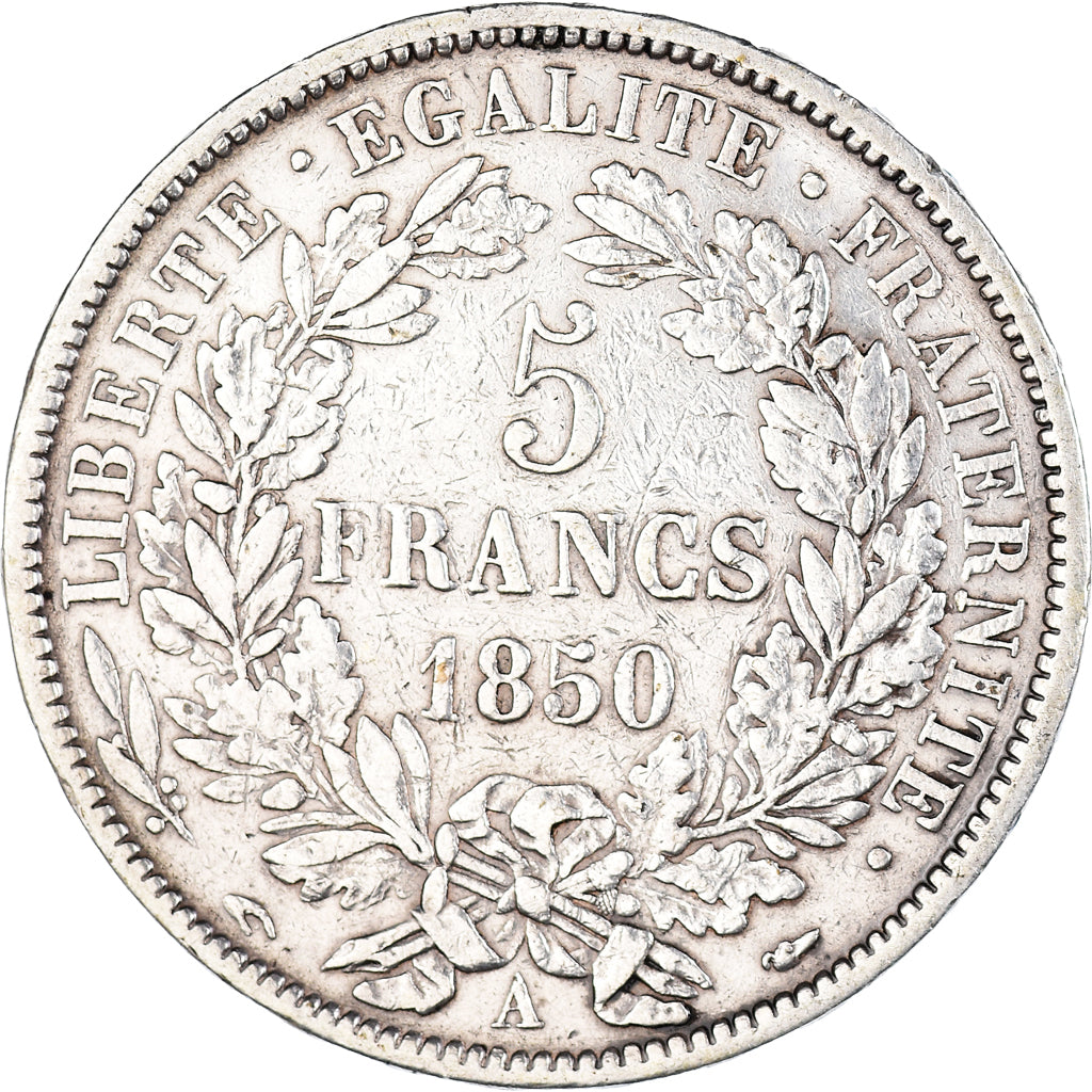 Coin, France, Cérès, 5 Francs, 1850, Paris, EF(40-45), Silver, KM:761.1