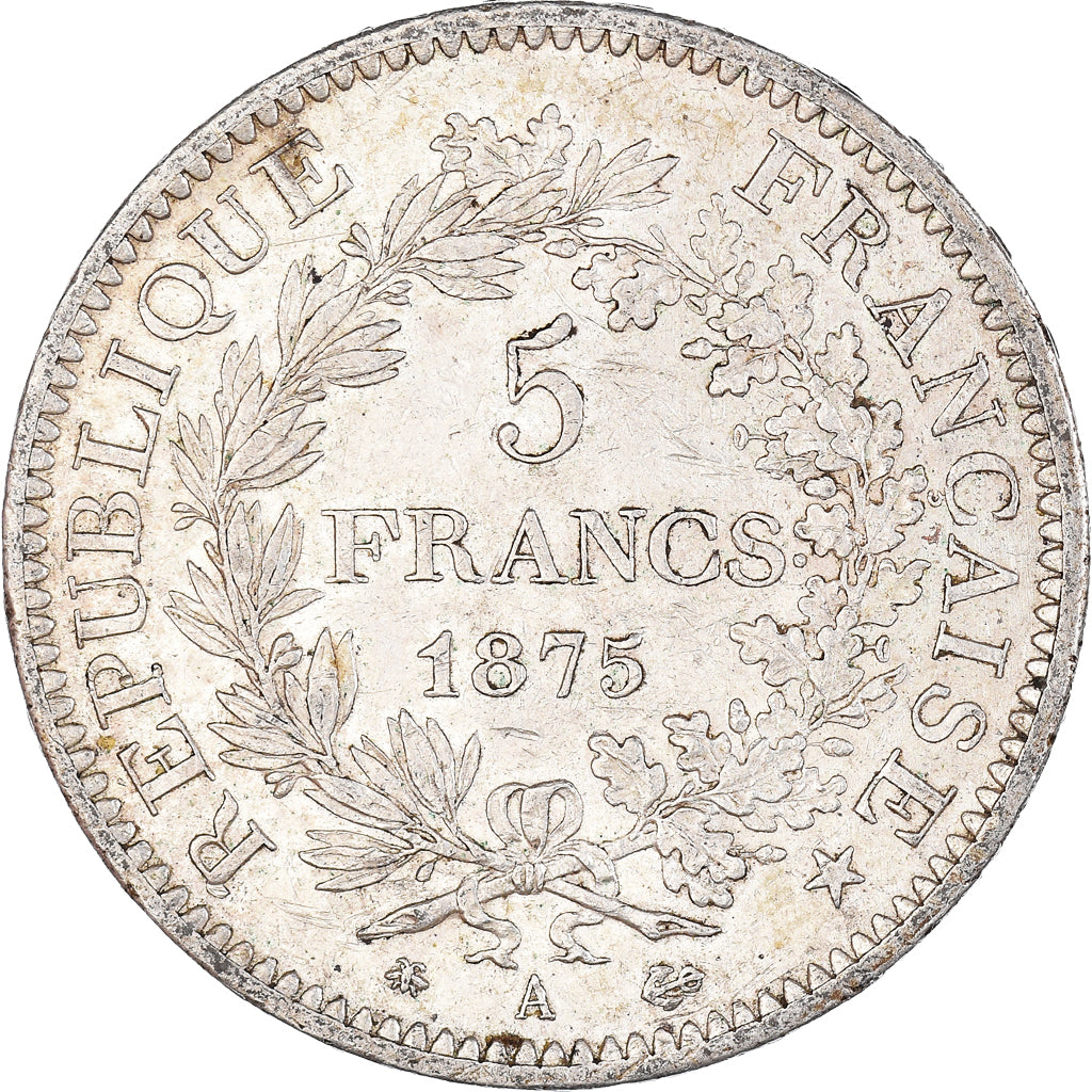 Coin, France, Hercule, 5 Francs, 1875, Paris, AU(50-53), Silver, KM:820.1