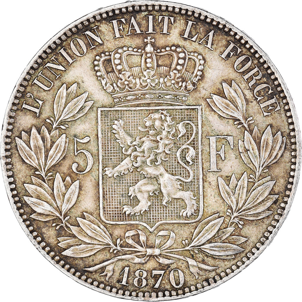 Monnaie, Belgique, Leopold II, 5 Francs, 5 Frank, 1870, Bruxelles, TTB+, Argent