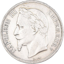 Münze, Frankreich, Napoleon III, 5 Francs, 1867, Paris, SS+, Silber, KM:799.1