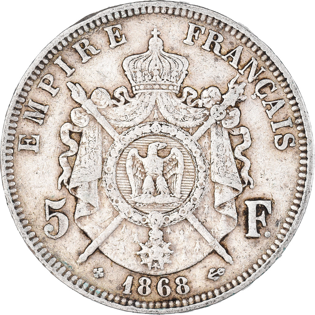 Coin, France, Napoléon III, 5 Francs, 1868, Strasbourg, EF(40-45), Silver