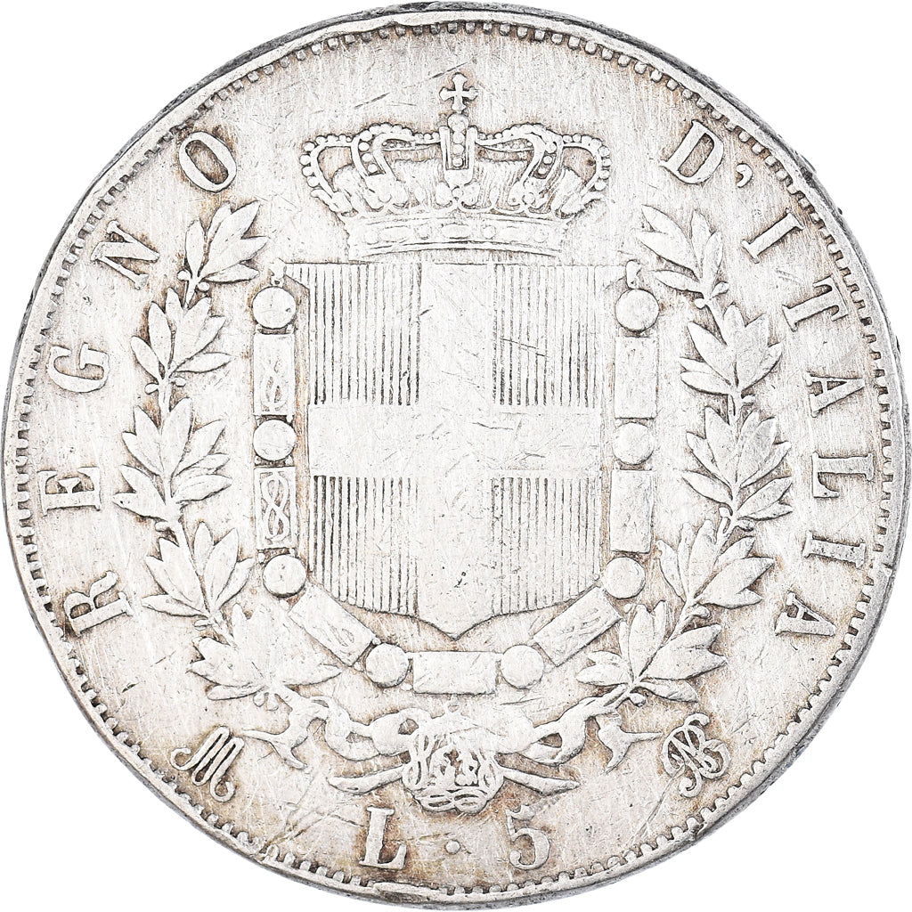 Coin, Italy, Vittorio Emanuele II, 5 Lire, 1870, Milan, VF(30-35), Silver