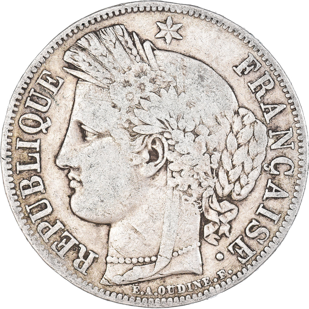 Münze, Frankreich, Cérès, 5 Francs, 1849, Paris, S+, Silber, KM:761.1