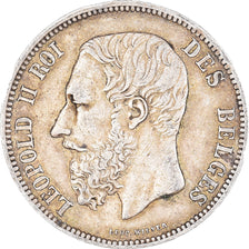 Coin, Belgium, Leopold II, 5 Francs, 5 Frank, 1868, EF(40-45), Silver, KM:24