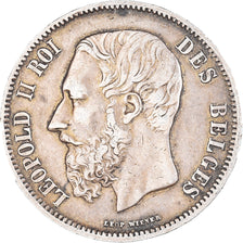 Coin, Belgium, Leopold II, 5 Francs, 5 Frank, 1869, AU(50-53), Silver, KM:24