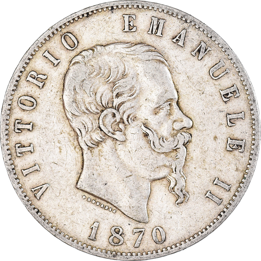 Monnaie, Italie, Vittorio Emanuele II, 5 Lire, 1870, Milan, TTB, Argent, KM:8.3