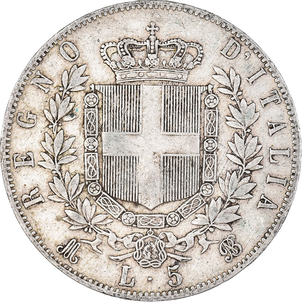 Monnaie, Italie, Vittorio Emanuele II, 5 Lire, 1870, Milan, TTB, Argent, KM:8.3