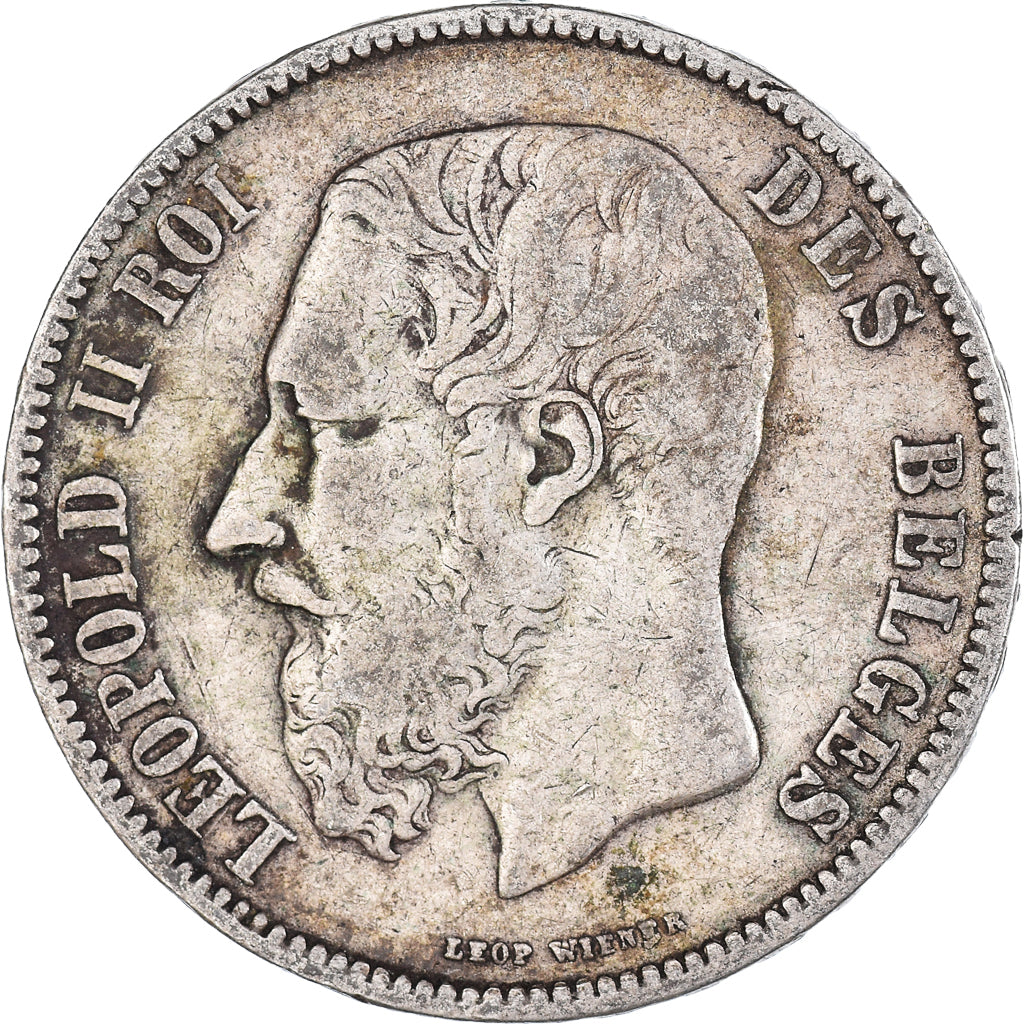 Coin, Belgium, Leopold II, 5 Francs, 5 Frank, 1873, EF(40-45), Silver, KM:24