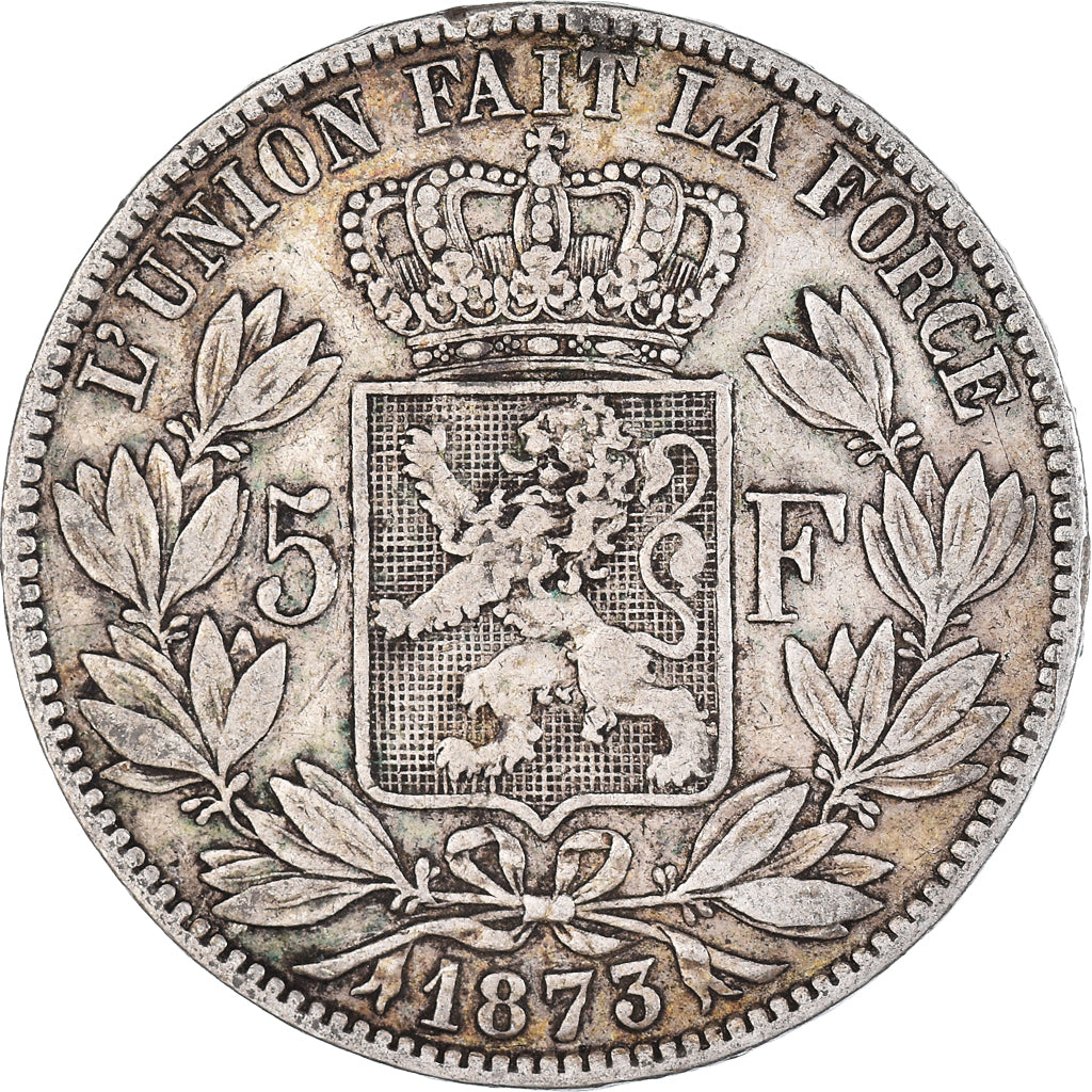 Coin, Belgium, Leopold II, 5 Francs, 5 Frank, 1873, EF(40-45), Silver, KM:24