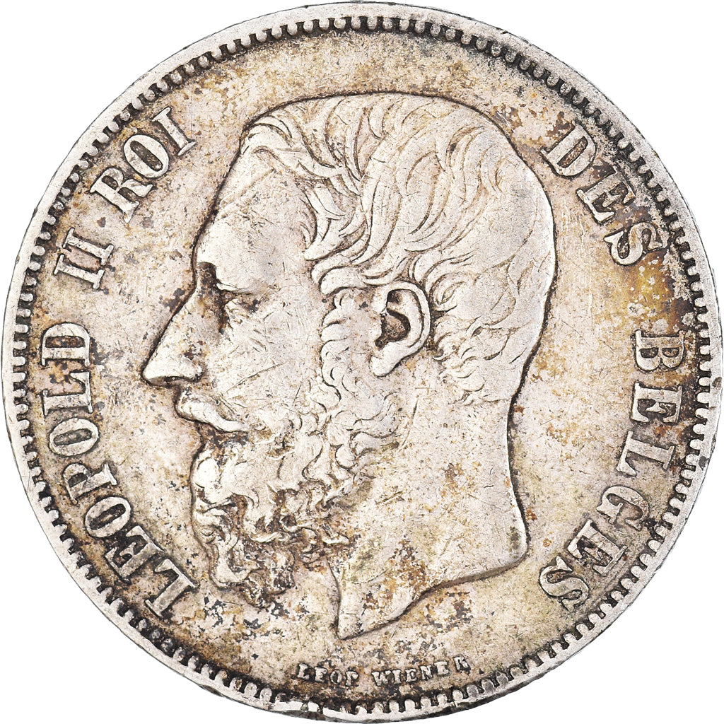 Coin, Belgium, Leopold II, 5 Francs, 5 Frank, 1873, VF(30-35), Silver, KM:24
